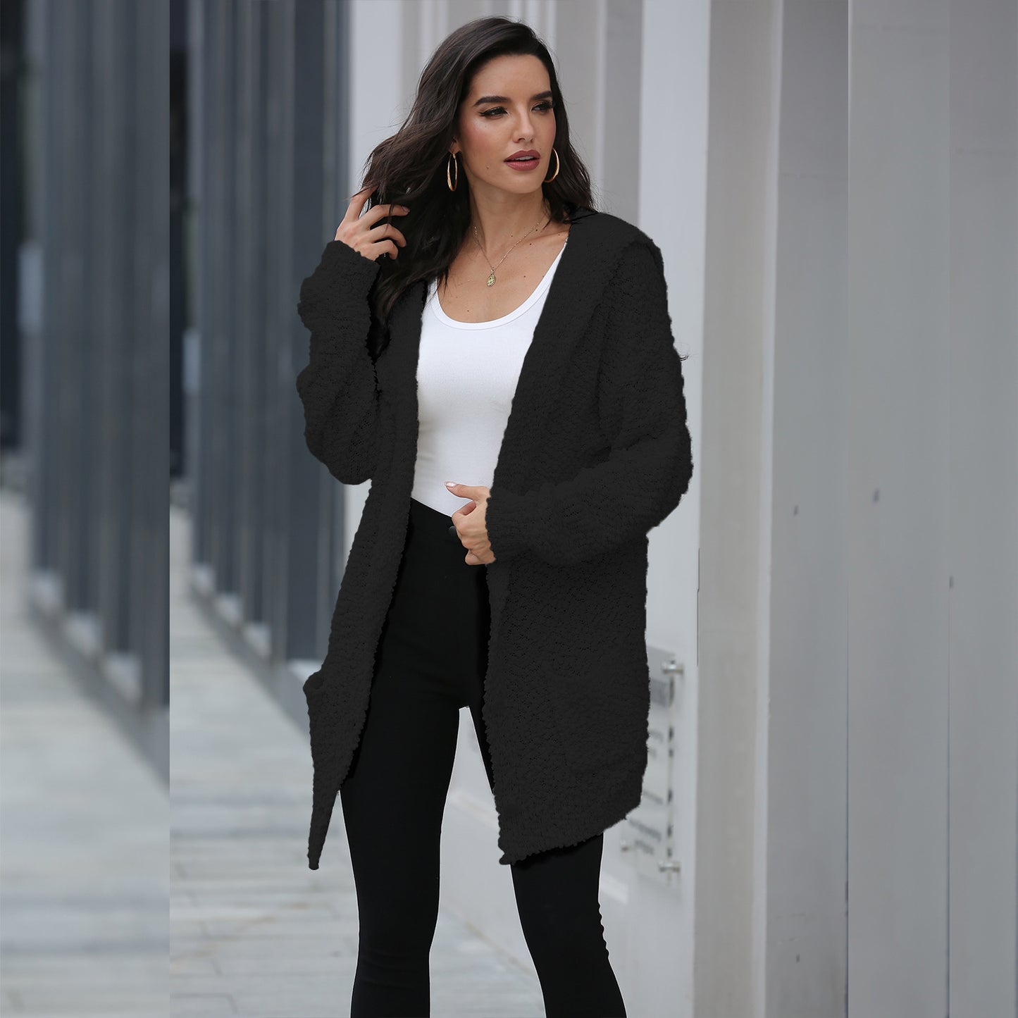 SILKA™ Cardigan ample à capuche