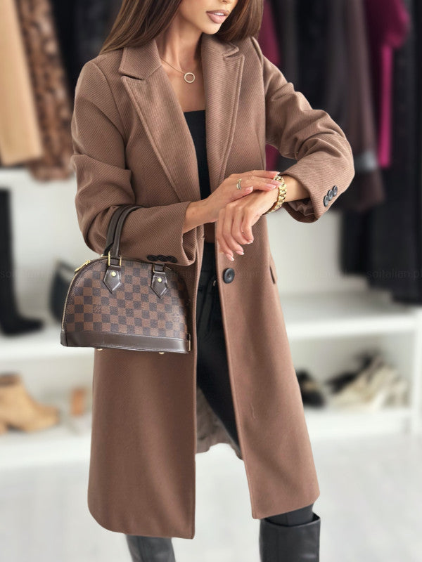 LUNA™ Manteau de laine simple boutonnage