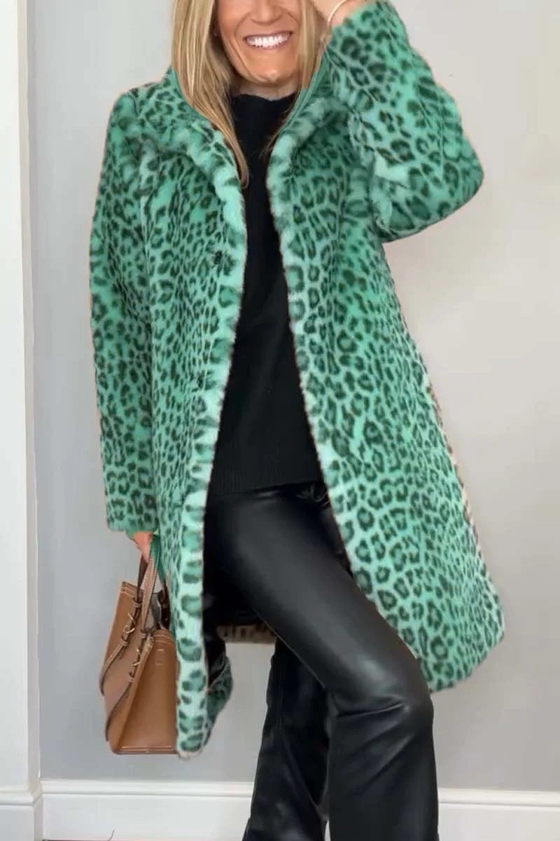 KENZO™ Manteau en laine Léopard Élégant