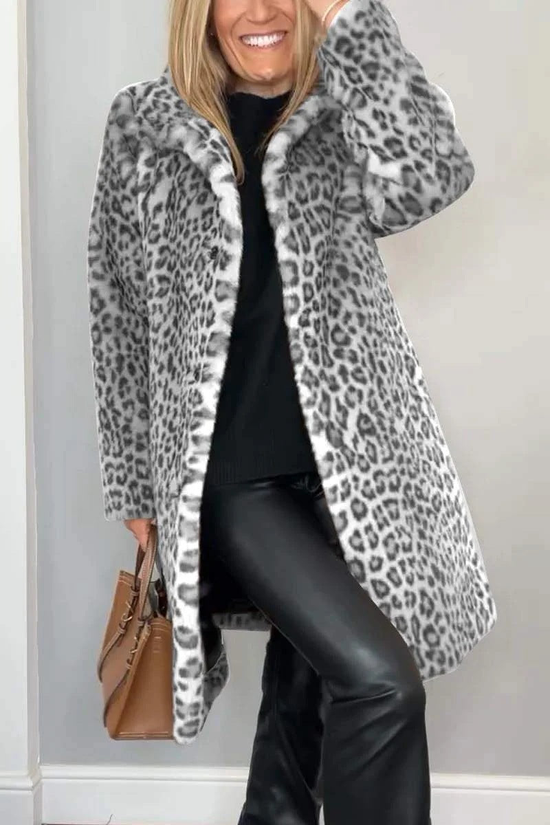 KENZO™ Manteau en laine Léopard Élégant