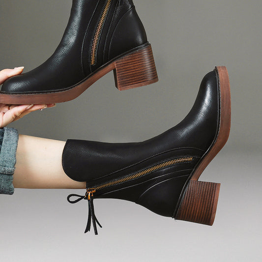 SILIA™ Bottines confortables en cuir britannique