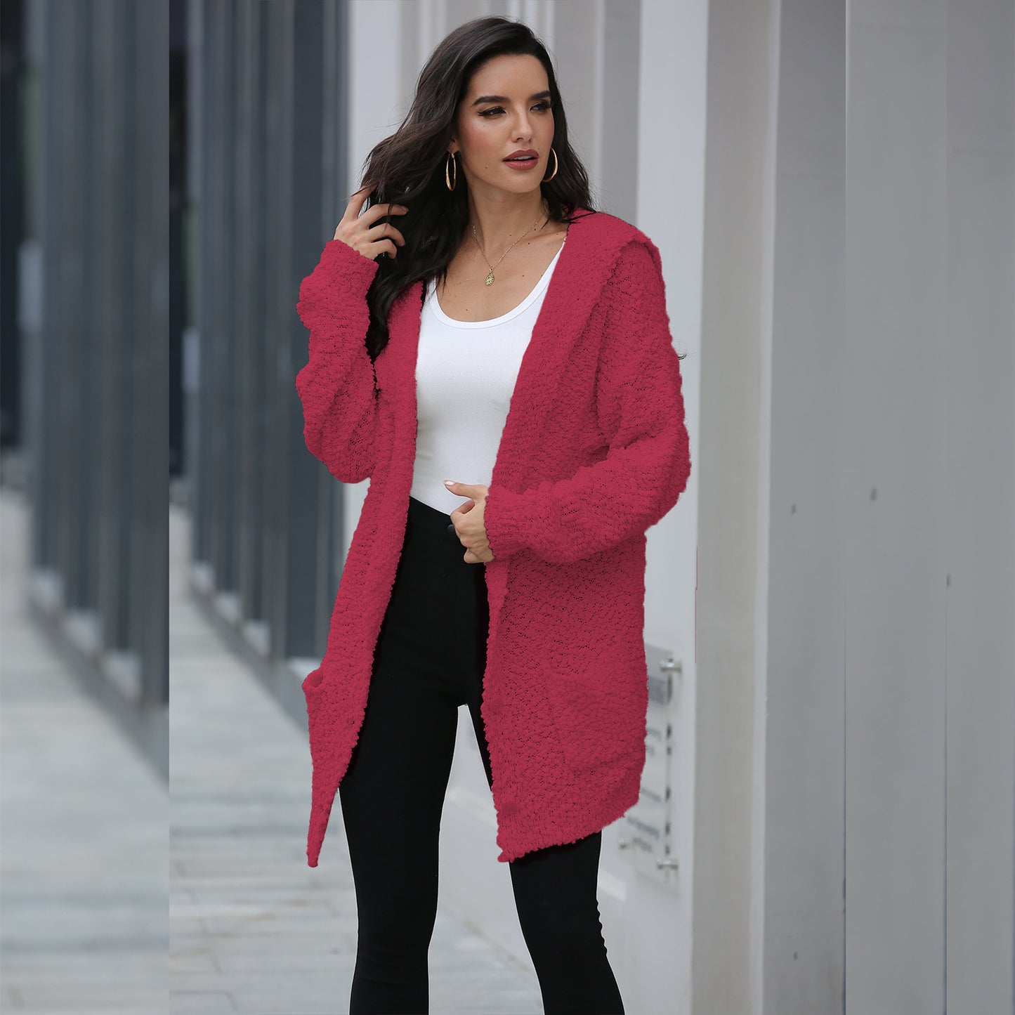 SILKA™ Cardigan ample à capuche