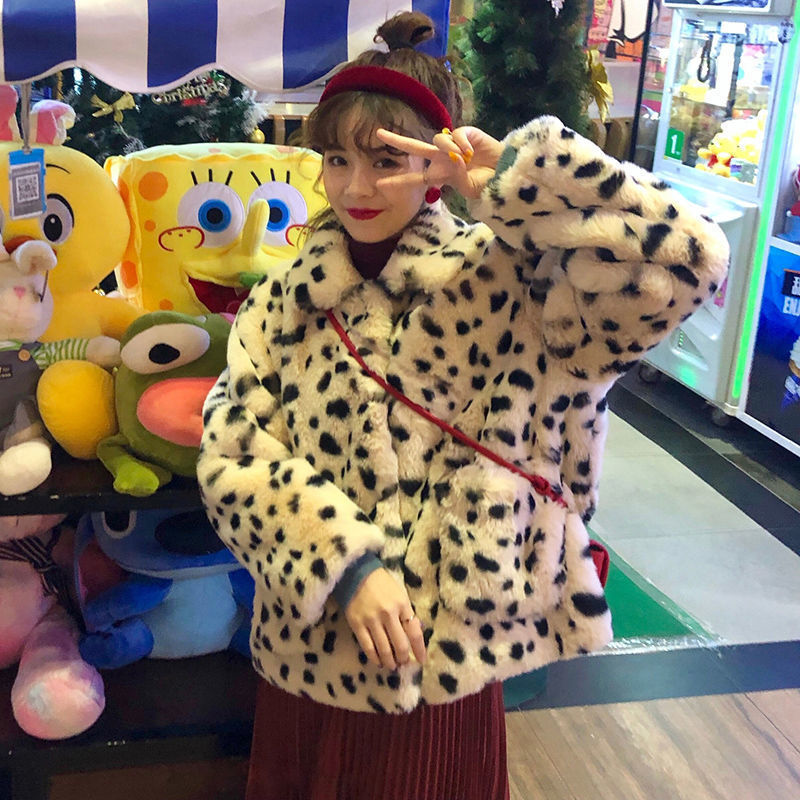 CAILLE™ Manteau en fausse fourrure léopard
