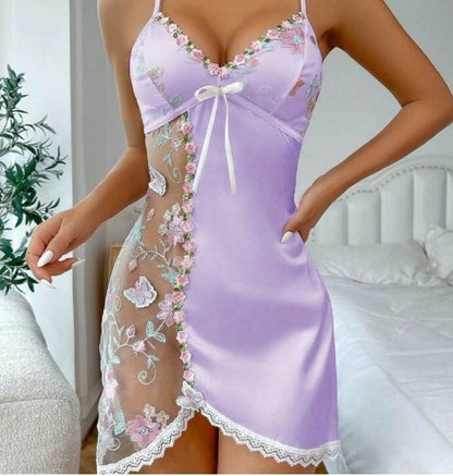 EMMA™ Robe nuisette en dentelle brodé