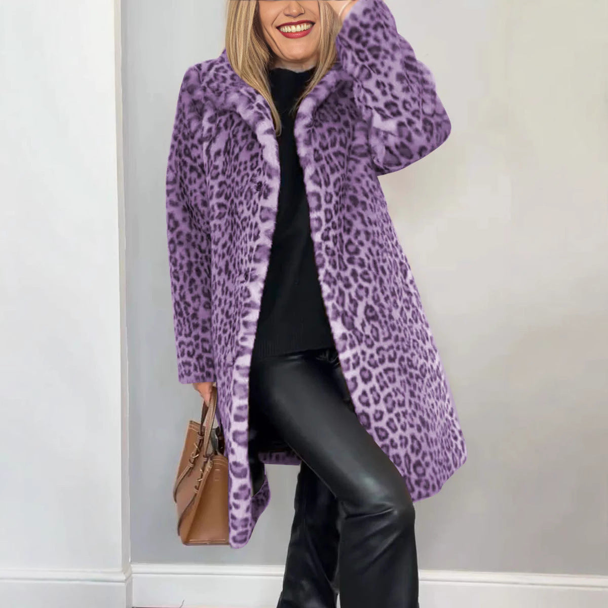 KENZO™ Manteau en laine Léopard Élégant