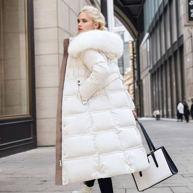 RUBY™ Manteau Long avec Col en Fourrure