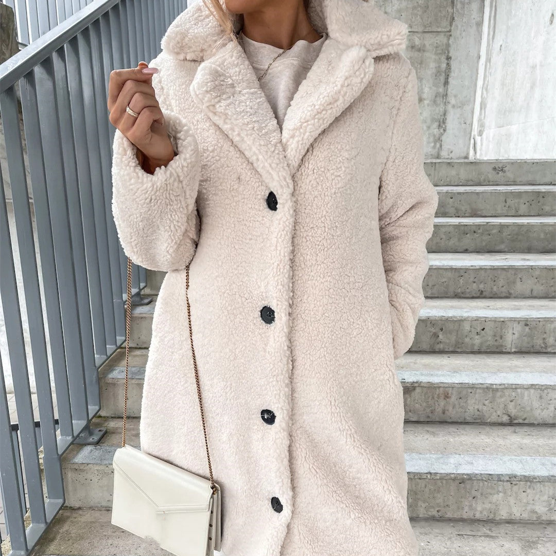 AROHA™ Manteau Long en Laine Bouclée