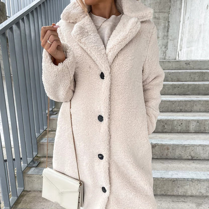 AROHA™ Manteau Long en Laine Bouclée