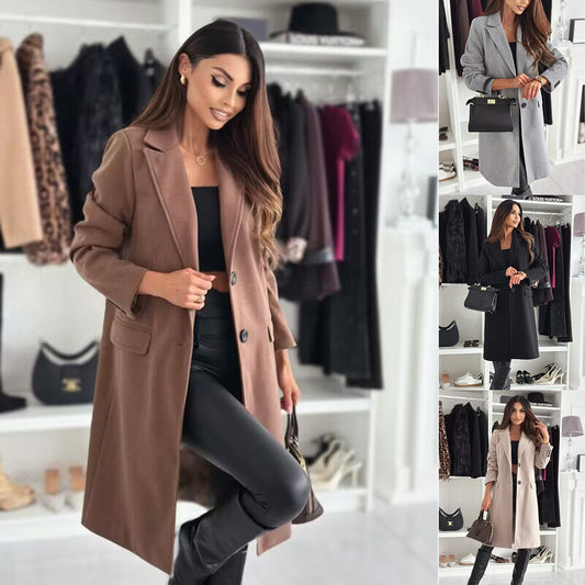 LUNA™ Manteau de laine simple boutonnage
