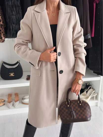 LUNA™ Manteau de laine simple boutonnage