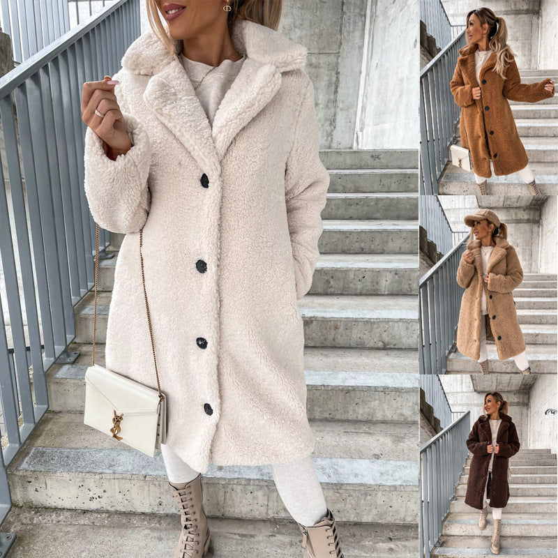 AROHA™ Manteau Long en Laine Bouclée