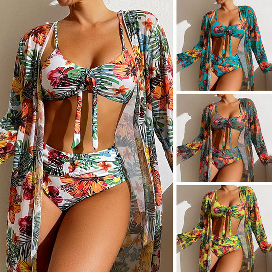 Bikinis à imprimé floral et cache-maillot