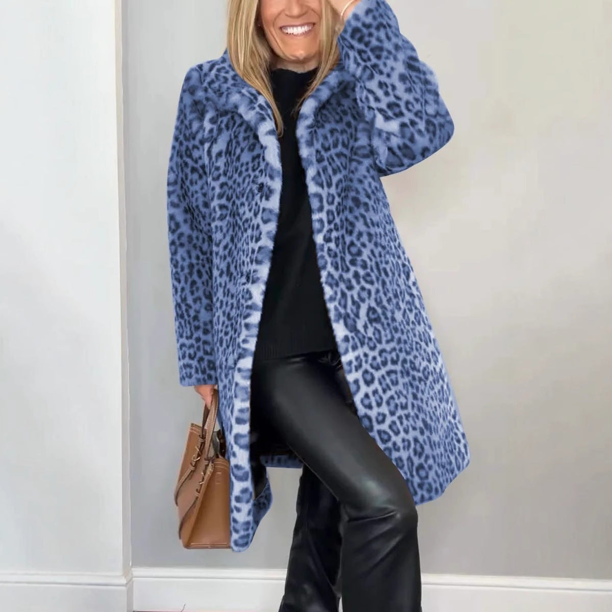 KENZO™ Manteau en laine Léopard Élégant