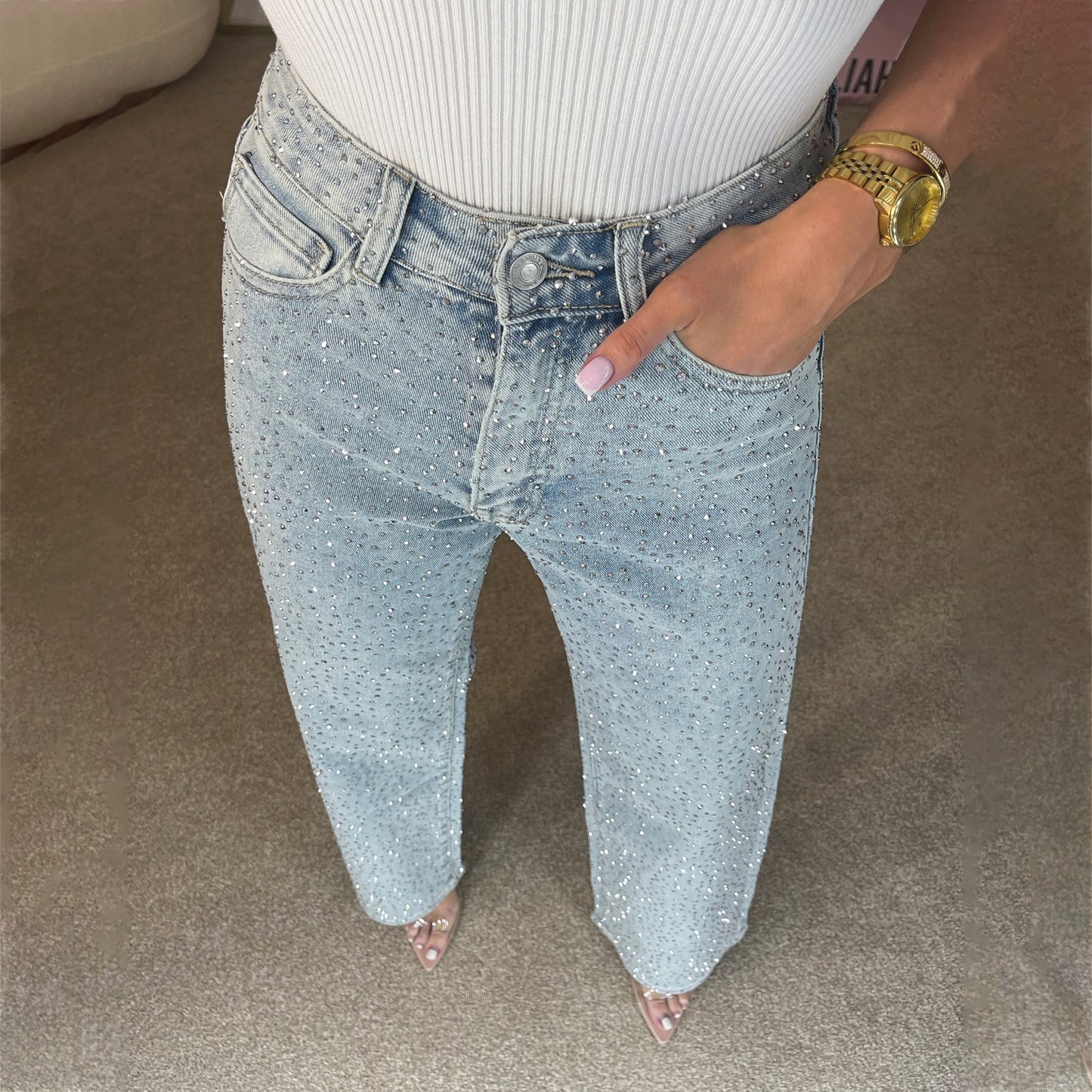 Jolie™ Jean diamanté