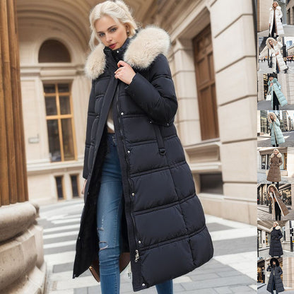 RUBY™ Manteau Long avec Col en Fourrure