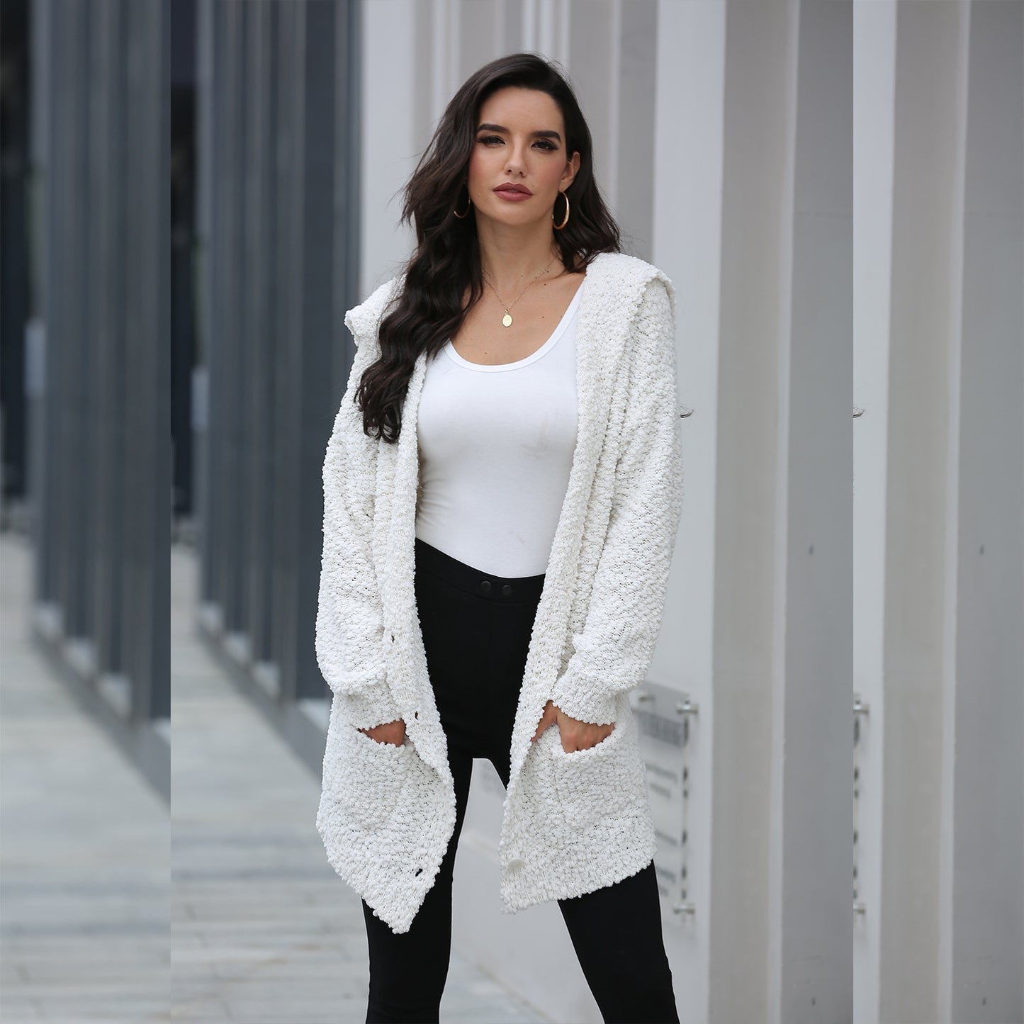 SILKA™ Cardigan ample à capuche