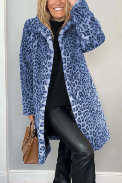 KENZO™ Manteau en laine Léopard Élégant