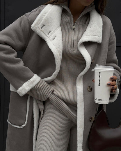 SYDNY™ Manteau Long en Fausse Fourrure Doublé