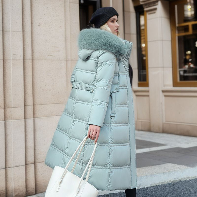 RUBY™ Manteau Long avec Col en Fourrure