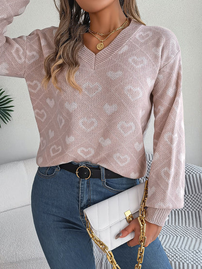 HANAH™ Pull à Manches Lanternes  Spécial Amour