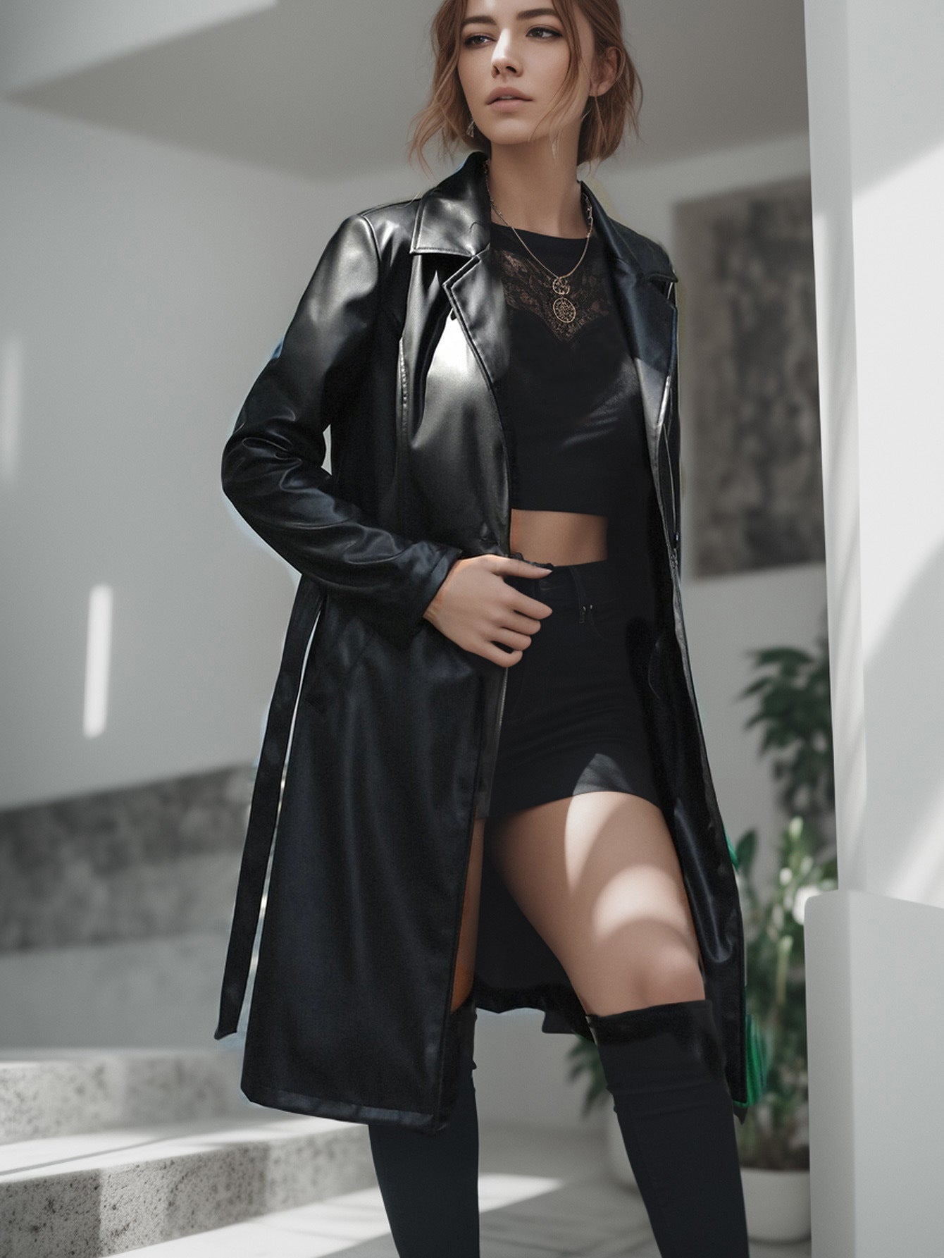 OLIVIA™ Manteau long à col baissé pour femme