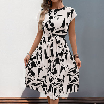 ABBER™ Robe Élégante à Motifs Abstraits