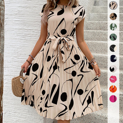 ABBER™ Robe Élégante à Motifs Abstraits