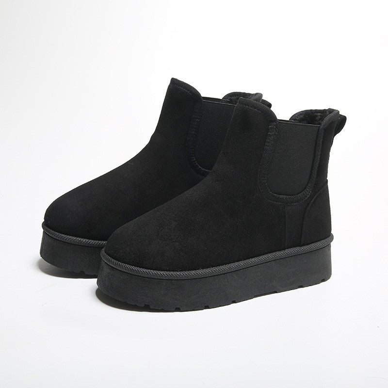 ALIA™  Bottines Bas Épais Mode Velours Rembourré