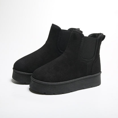 ALIA™  Bottines Bas Épais Mode Velours Rembourré