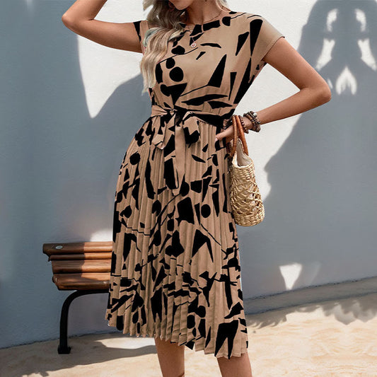 ABBER™ Robe Élégante à Motifs Abstraits