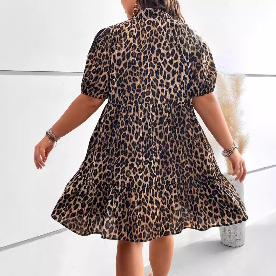 LENA™ Robe élégante léopard