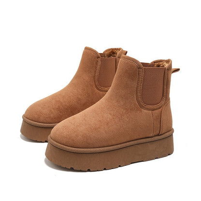 ALIA™  Bottines Bas Épais Mode Velours Rembourré