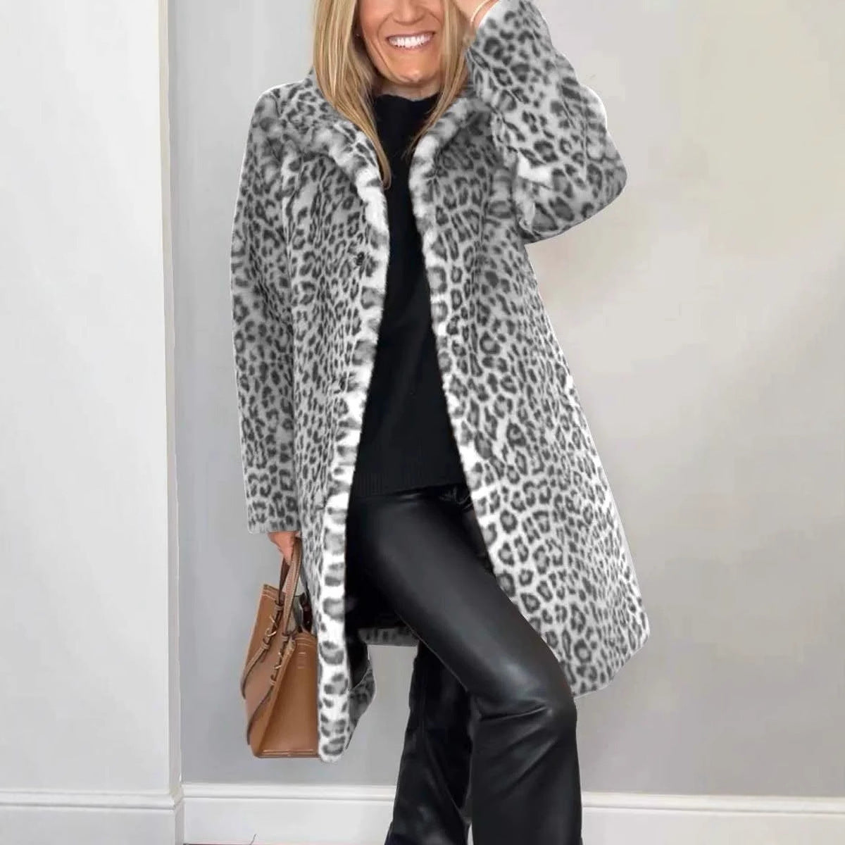 KENZO™ Manteau en laine Léopard Élégant