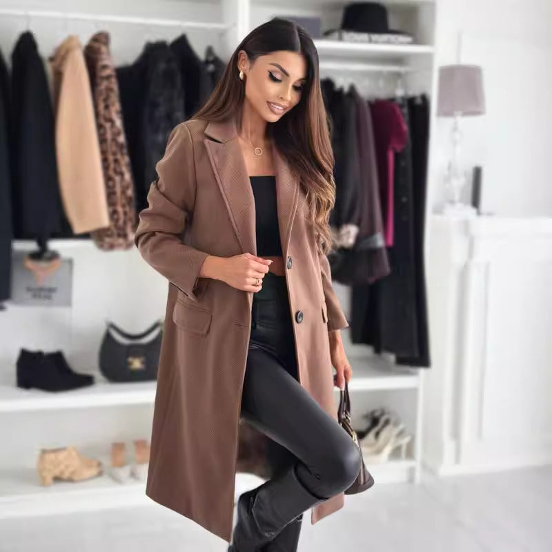 LUNA™ Manteau de laine simple boutonnage