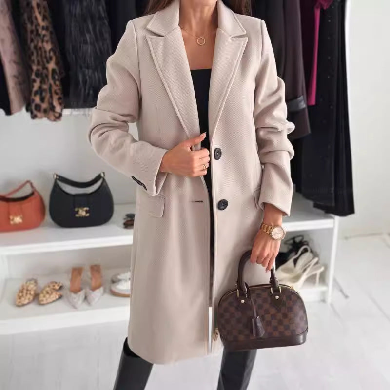 LUNA™ Manteau de laine simple boutonnage