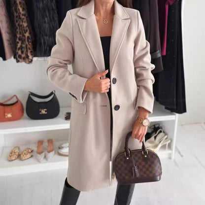 LUNA™ Manteau de laine simple boutonnage