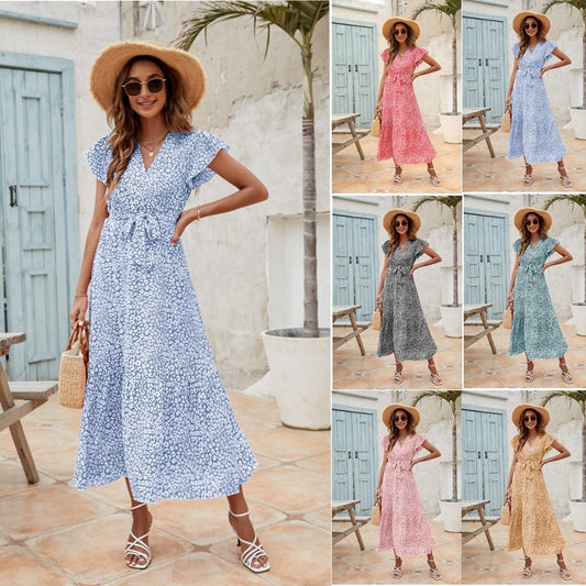 ECLAT™ Robe Midi Fleurie – Élégance Bohème et Chic