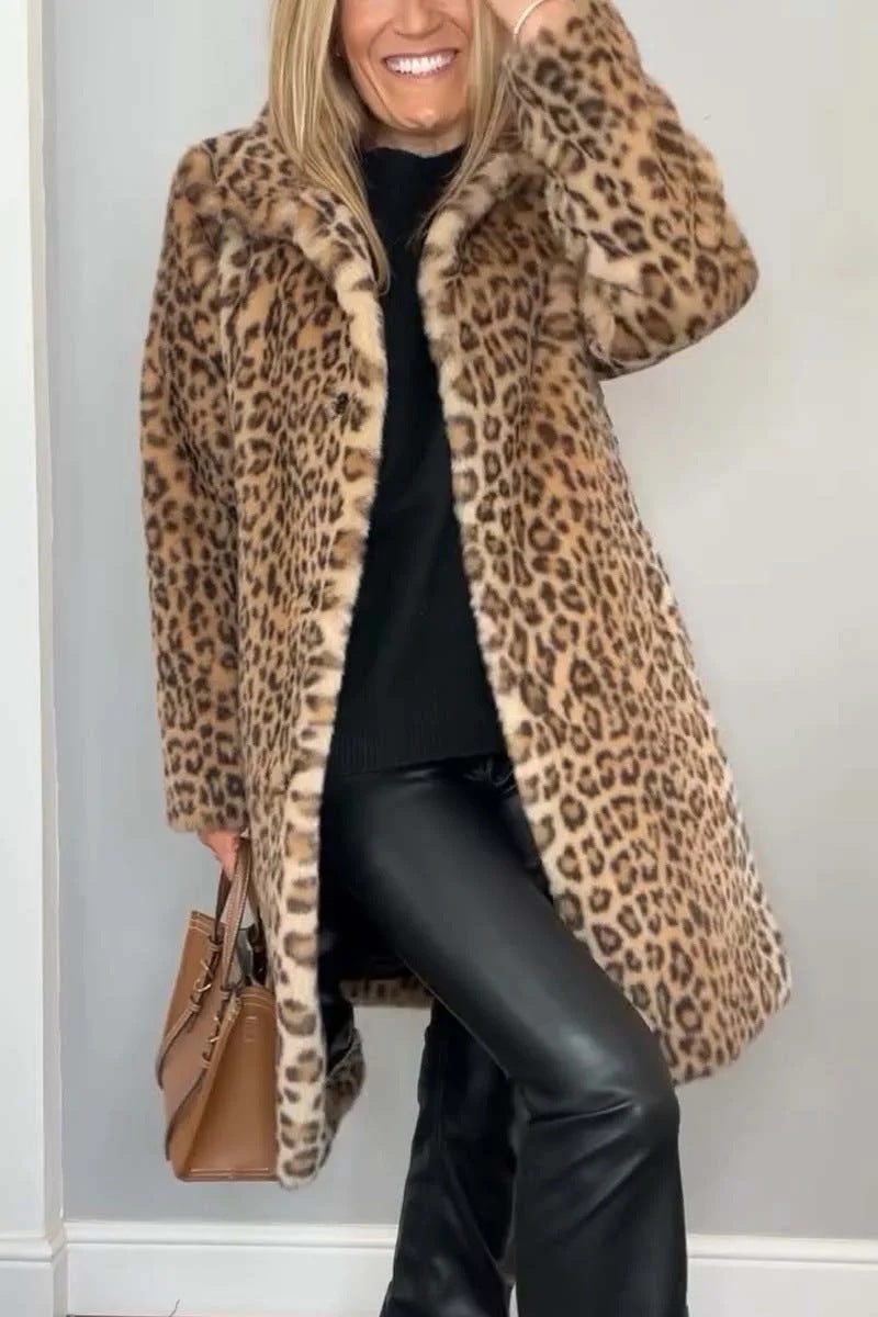 KENZO™ Manteau en laine Léopard Élégant