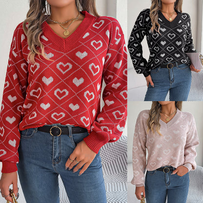 HANAH™ Pull à Manches Lanternes  Spécial Amour