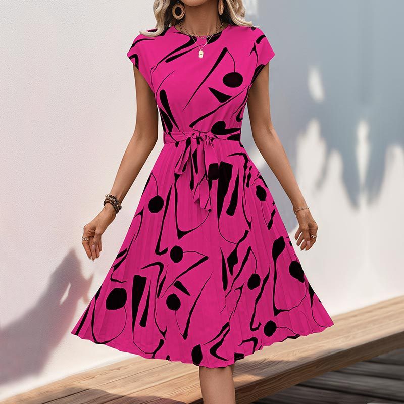 ABBER™ Robe Élégante à Motifs Abstraits